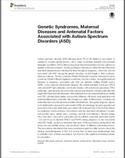 سندرم های ژنتیکی, بیماری های مادر, و عوامل پیش از تولد مرتبط با اوتیسم